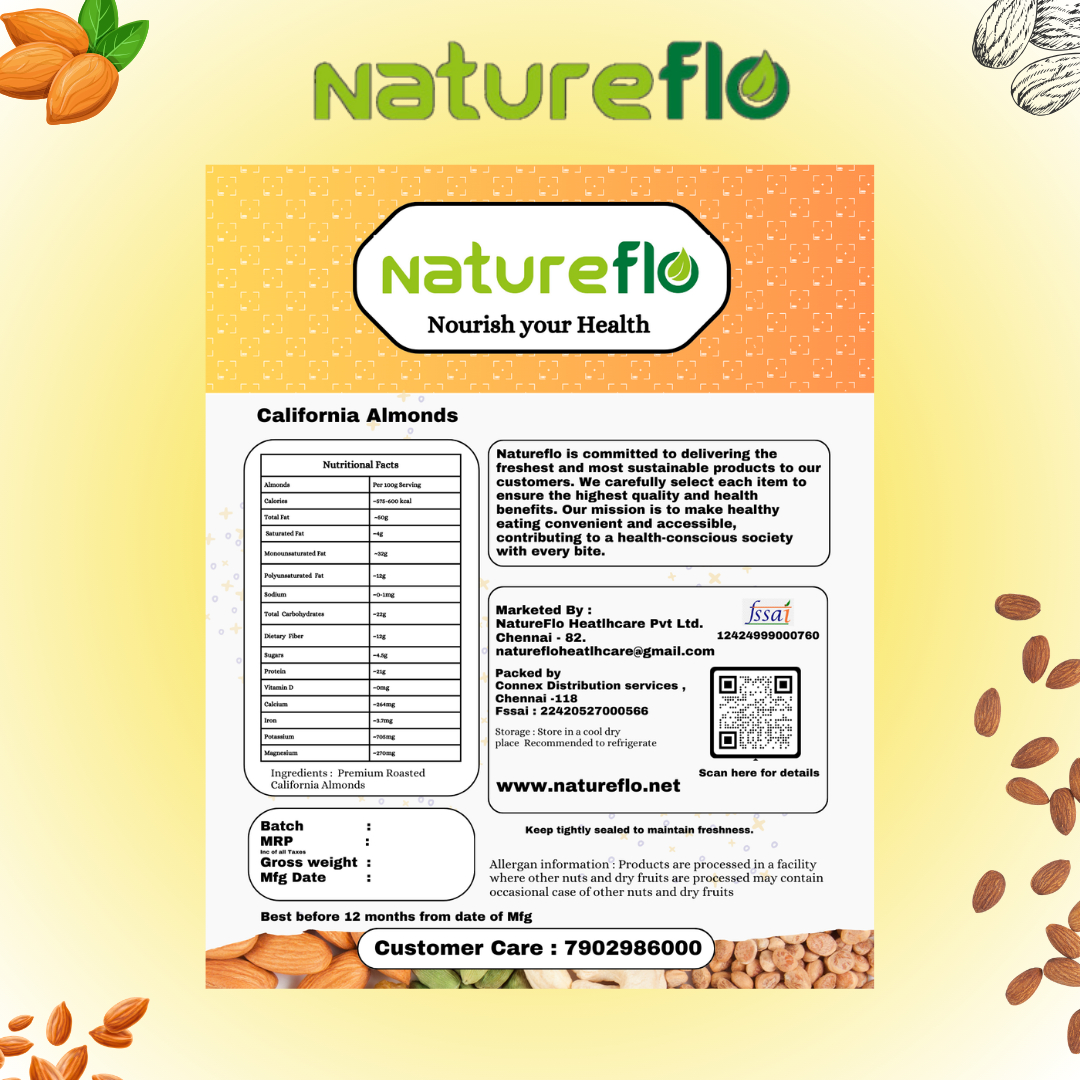 Natureflo Almonds -150 gms